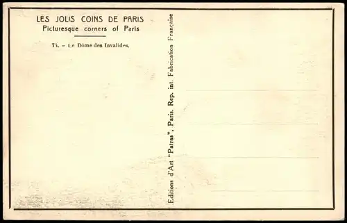 CPA Paris Dôme des Invalides 1920