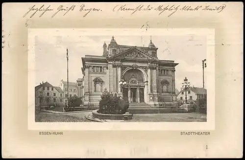 Ansichtskarte Essen (Ruhr) Stadttheater 1911 Passepartout