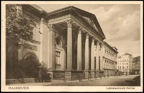 Ansichtskarte Hannover Leineschloss, Straßen 1924