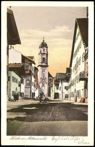 Ansichtskarte Mittenwald Straßenpartie 1926