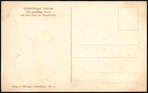 Ansichtskarte Heidelberg Heidelberger Schloss bei Mondschein 1916