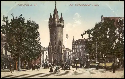 Innenstadt-Frankfurt am Main Eschenheimer Turm, Straßenbahn 1909