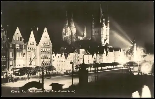 Ansichtskarte Köln Frankenwerft bei Abendbeleuchtung 1928