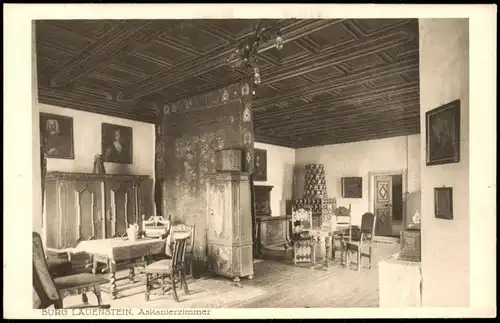 Ansichtskarte Lauenstein-Ludwigsstadt BURG LAUENSTEIN. Askanierzimmer 1915