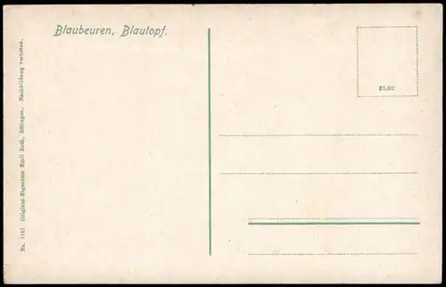 Ansichtskarte Blaubeuren Blautopf - Wehr 1914