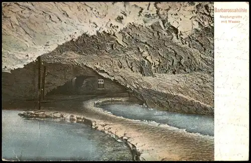 Ansichtskarte Bad Frankenhausen Barbarossa-Höhle Neptungrotte mit Wasser 1906