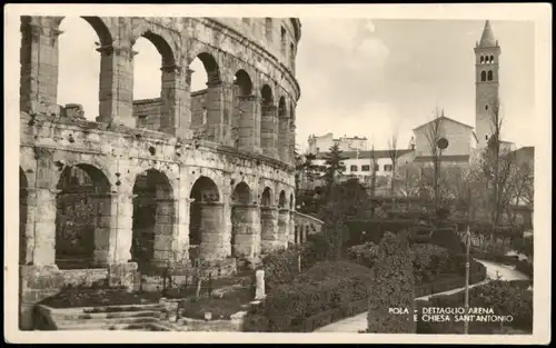 Postcard Pula Pola DETTAGLIO ARENA 1948