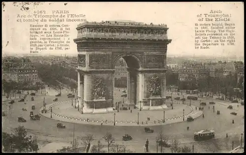 Paris Arc de Triomphe de l'Etoile et tombe du soldat inconnu 1920