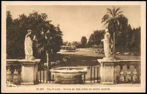 Rom Roma Vila Pomphili - Fontana del Gigli veduta dal giardino superiore 1920