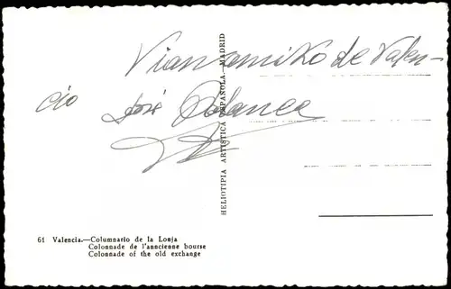 Valencia València Columnario de la Lonja Colonnade de l'anncienne bourse 1960