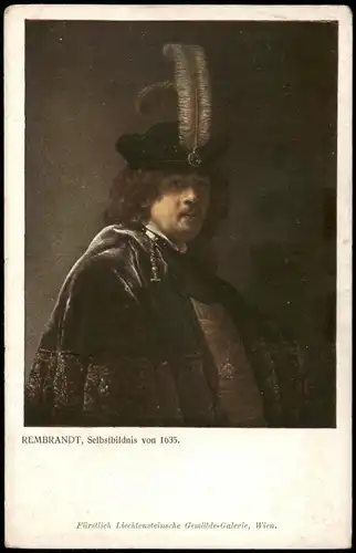 REMBRANDT, Selbstbildnis  Fürstlich Liechtensteinsche Gemälde-Galerie Wien 1920