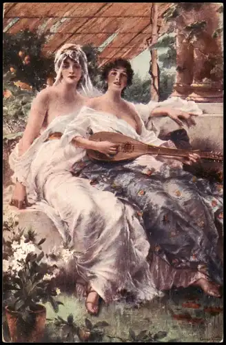 Künstlerkarte Gemälde (Art) C. Kiesel: Svatební píseň Brautlied 1915