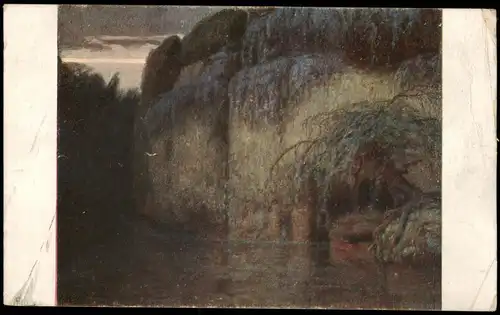 Künstlerkarte Kunstwerk Künstler Prof. Jos. Mandl: Večer Abend Le soir 1910