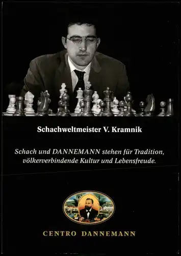 Schach-Weltmeister V. Kramnik Schach Motivkarte Chess themed card 2004