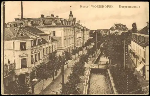 Ansichtskarte Bad Wörishofen Kurpromenade 1918  gel. Feldpost