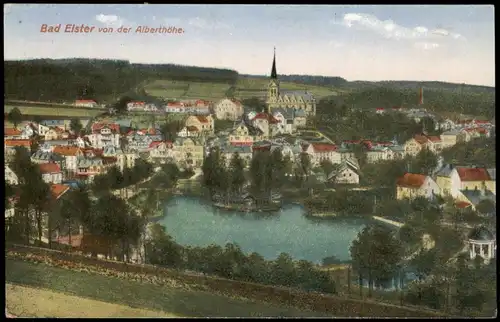 Ansichtskarte Bad Elster Stadt von der Alberthöhe. 1925