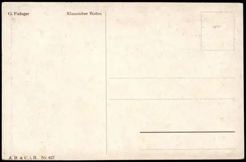 Künstlerkarte (Art) Künstler G. Fiebiger Klassischer Boden 1920