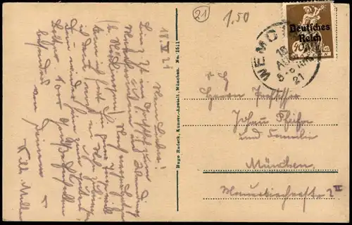 Ansichtskarte  Trachten/Typen "Riesertracht" Rieser-Tracht 1921