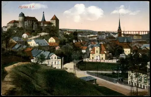 Ansichtskarte Mylau-Reichenbach (Vogtland) Stadtpartie 1913