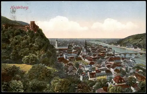 Ansichtskarte Heidelberg Stadtblick 1919