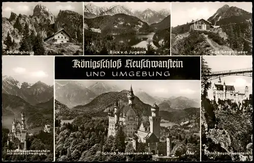 Ansichtskarte Schwangau Schloss Neuschwanstein und Umgebung 1962