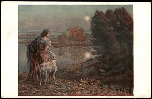 R. Bém: Herbstabend. Осенній вечерь. Künstlerkarte: Gemälde / Kunstwerke 1912