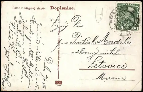 Postcard Semil Semily Partie z Riegrovy stezky. 1913