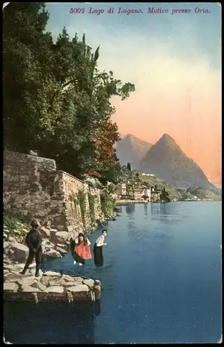 Ansichtskarte Lugano Lago di Lugano Motivo presso Oria 1918