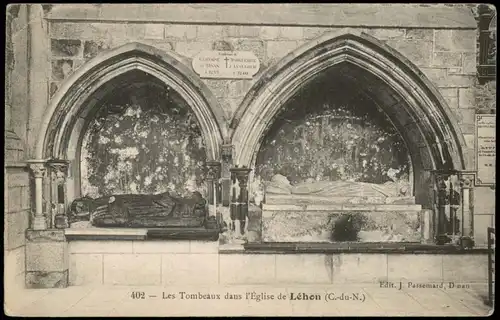 CPA Léhon Les Tombeaux dans l'Eglise de Léhon (C.-du-N.) 1910