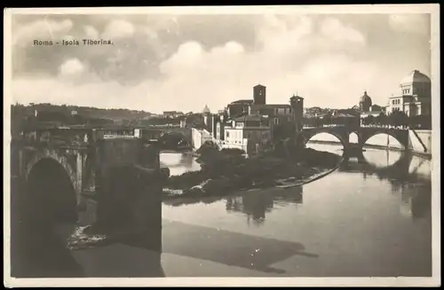 Cartoline Rom Roma Isola Tiberina Stadtteilansicht 1930
