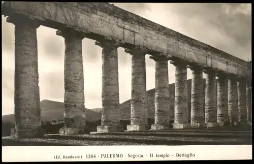 Cartoline Palermo Palermo (Palermu) Segesta Il tempio - Dettaglio 1900