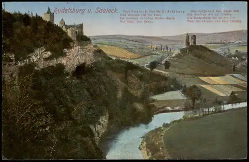 Ansichtskarte Saaleck-Bad Kösen Rudelsburg u. Saaleck 1913