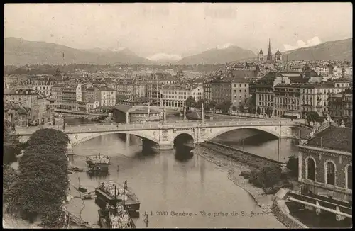 Ansichtskarte Genf Genève Vue prise de St. Jean 1914
