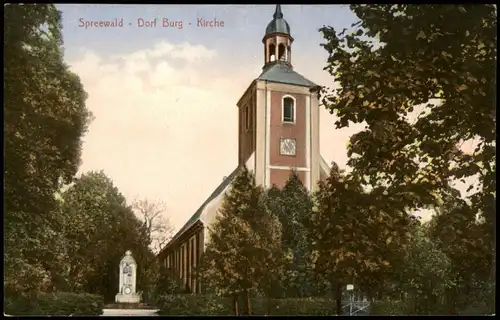 Ansichtskarte Burg (Spreewald) Dorf Burg - Kirche 1913