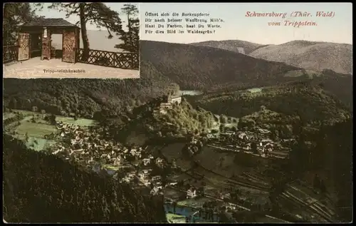 Ansichtskarte Schwarzburg vom Trippstein - 2 Bild 1913