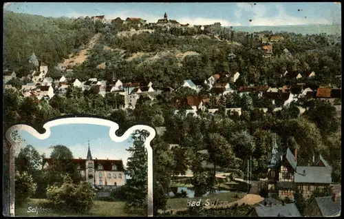 Ansichtskarte Bad Sulza Totale und Schloß - 2 Bild 1913
