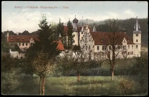 Ansichtskarte Trockenborn-Wolfersdorf Jagdschloss Fröhliche Wiederkunft 1923