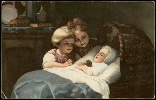 Johann Georg Meyer Künstlerkarte: Gemälde / Kunstwerke Das Brüderchen 1910