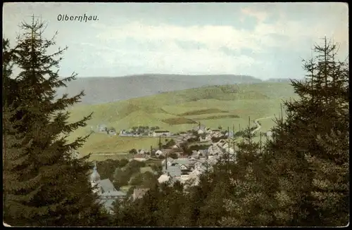 Ansichtskarte Olbernhau Blick auf die Stadt, Erzgebirge 1912