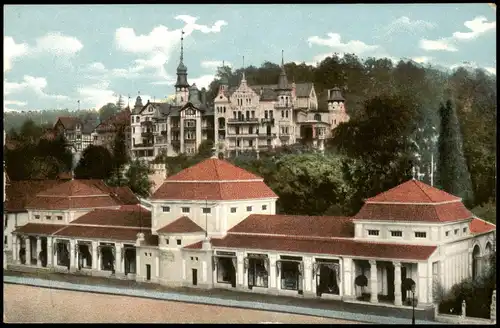 Ansichtskarte Eisenach DIE TRINK- U. WANDELHALLE. Villen 1909