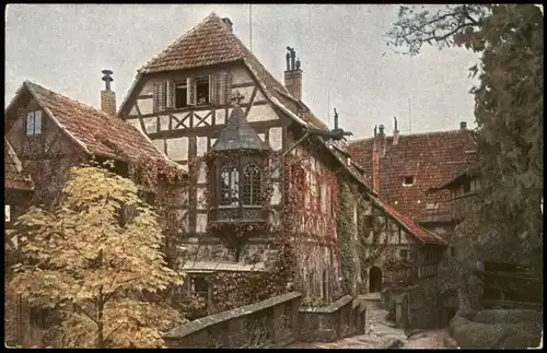 Ansichtskarte Eisenach Wartburg, Vorhof und Torfahrt. Sommer. 1912