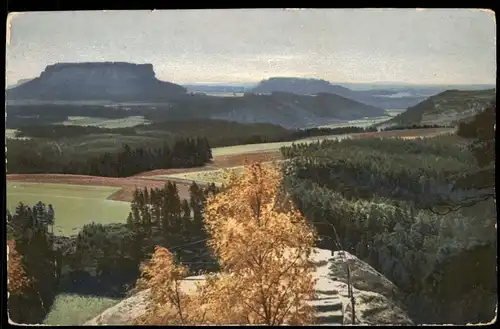 Porschdorf-Bad Schandau Lilienstein Stimmungsbild Natur Photochromie 1912