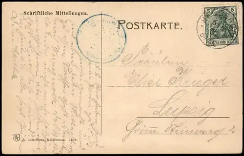 Ansichtskarte Wernigerode Steinerne Renne, Wanderer 1906