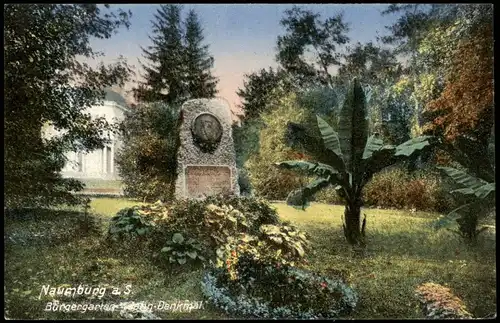 Ansichtskarte Naumburg (Saale) Bürgergarten Jahn-Denkmal 1912