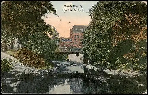 Postcard Plainfield (New Jersey) Brook Scene 1924