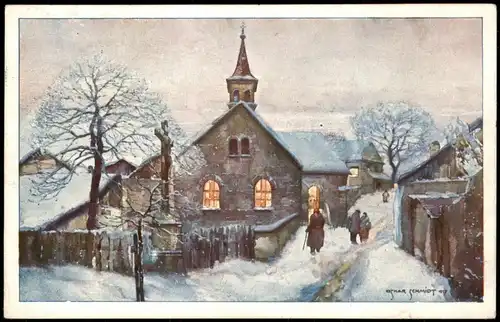 Künstlerkarte: Gemälde / Kunstwerke Maler Oskar Schmidt Winterstadt 1929