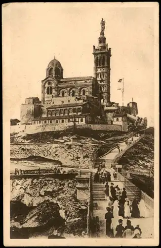 CPA Marseille N.-D. de la Garde Passerelle des Ascenseurs 1920