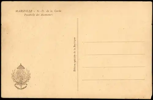 CPA Marseille N.-D. de la Garde Passerelle des Ascenseurs 1920