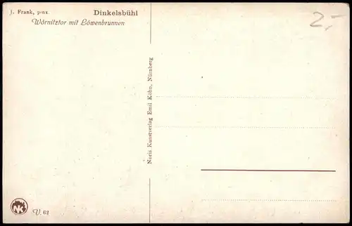 Ansichtskarte Dinkelsbühl Wörnitztor mit Löwenbrunnen 1913