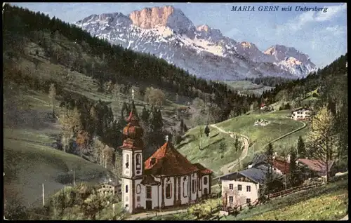 Ansichtskarte Maria Gern-Berchtesgaden Stadtpartie Photochromie 1913